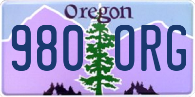 OR license plate 980ORG