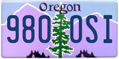OR license plate 980OSI