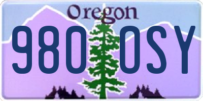 OR license plate 980OSY