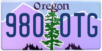 OR license plate 980OTG
