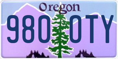 OR license plate 980OTY