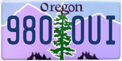 OR license plate 980OUI