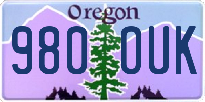 OR license plate 980OUK