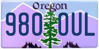 OR license plate 980OUL