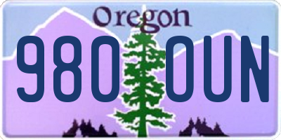 OR license plate 980OUN