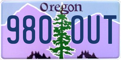 OR license plate 980OUT