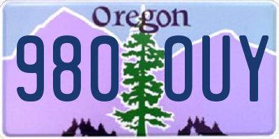 OR license plate 980OUY