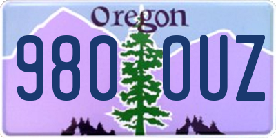 OR license plate 980OUZ
