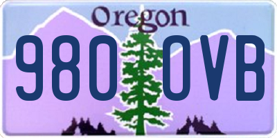 OR license plate 980OVB