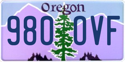 OR license plate 980OVF