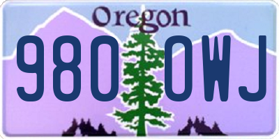 OR license plate 980OWJ