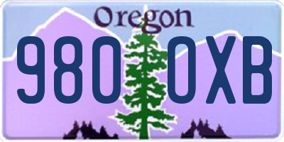 OR license plate 980OXB