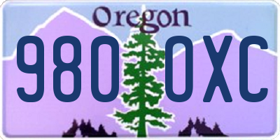 OR license plate 980OXC