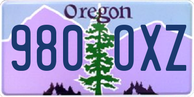 OR license plate 980OXZ
