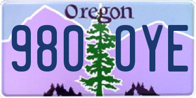 OR license plate 980OYE