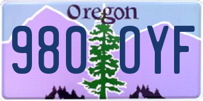 OR license plate 980OYF