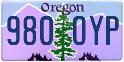 OR license plate 980OYP