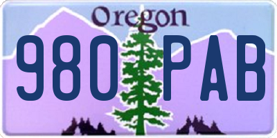 OR license plate 980PAB