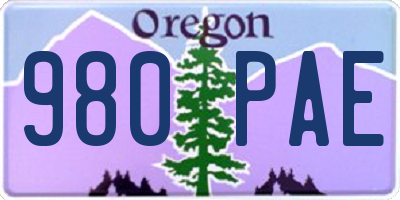 OR license plate 980PAE