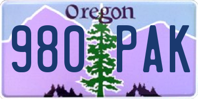 OR license plate 980PAK