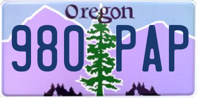 OR license plate 980PAP