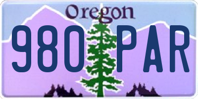OR license plate 980PAR