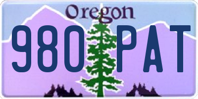 OR license plate 980PAT