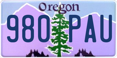 OR license plate 980PAU