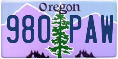 OR license plate 980PAW
