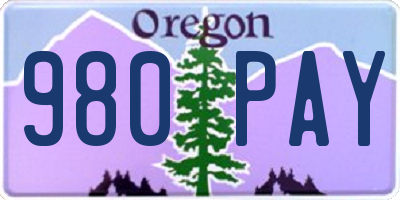 OR license plate 980PAY