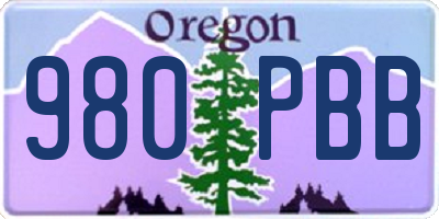 OR license plate 980PBB