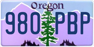OR license plate 980PBP