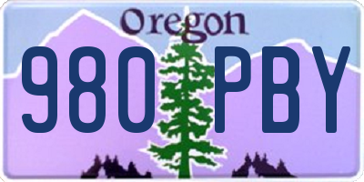 OR license plate 980PBY