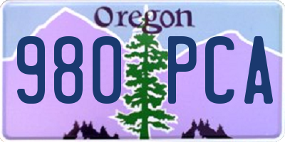 OR license plate 980PCA