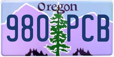 OR license plate 980PCB