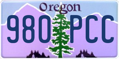 OR license plate 980PCC
