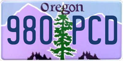 OR license plate 980PCD