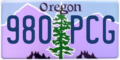 OR license plate 980PCG