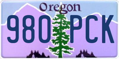 OR license plate 980PCK
