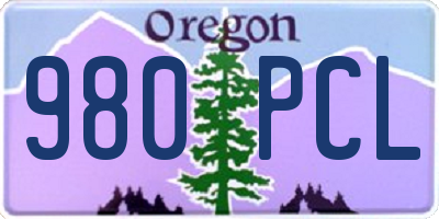 OR license plate 980PCL