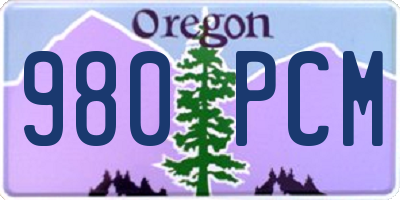 OR license plate 980PCM