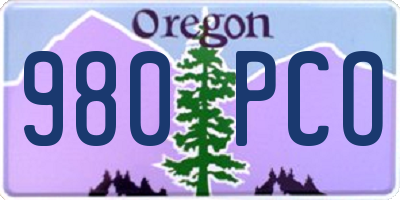 OR license plate 980PCO