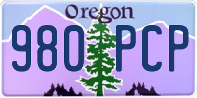 OR license plate 980PCP