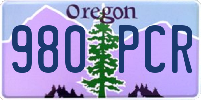 OR license plate 980PCR