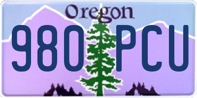 OR license plate 980PCU