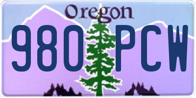 OR license plate 980PCW