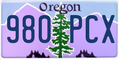 OR license plate 980PCX