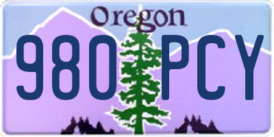 OR license plate 980PCY