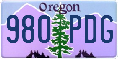 OR license plate 980PDG
