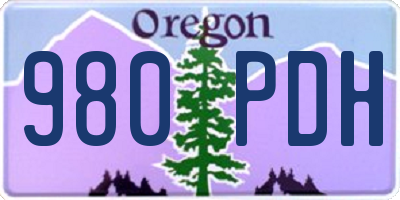 OR license plate 980PDH